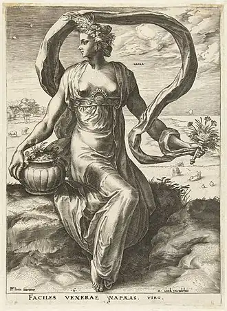 Напея. Гравюра К. Корта по рисунку Ф. Флориса (1564)