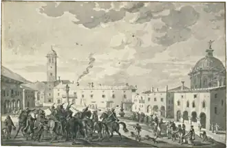 Вступление Наполеона в Лонато.  Гравюра Николя-Антуана Тоне