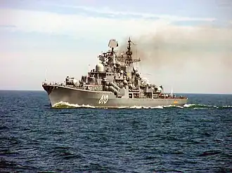 Эскадренный миноносец «Настойчивый» 6 июня 2005 года у побережья Латвии на военно-морских учениях «BALTOPS 2005».