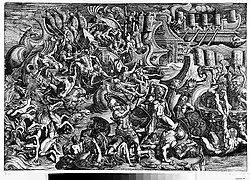 Морская битва между греками и троянцами. 1538