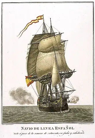 Испанский 80-пушечный корабль, сходный с Gibraltar