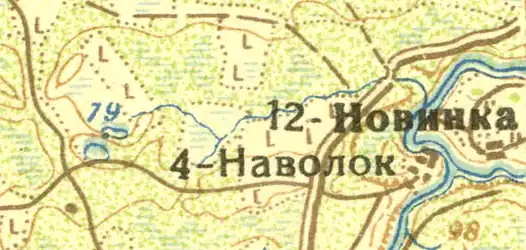 Деревня Наволок на карте 1932 года