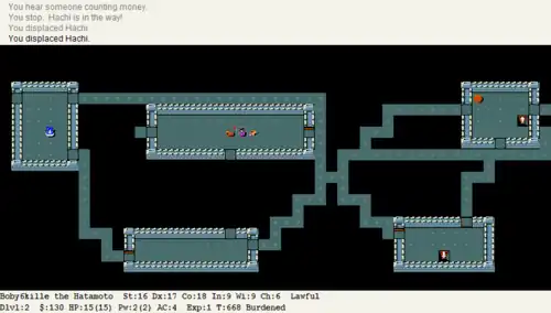 Игровой процесс NetHack (графический интерфейс)