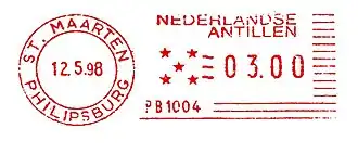 1998: в составе автономии, объединявшей после выхода Арубы пять островов (обозначены пятью звёздочками)