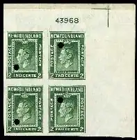 Квартблок почтовых марок Ньюфаундленда, 1938 (Sc #245)