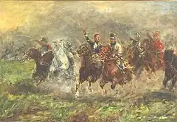 Маршал Ней руководит атакой.