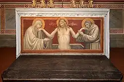 Пределла алтаря. Пьета с Марией и Святым Франциском