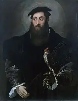 Портрет кавалера с соколом. Ок. 1548. Холст, масло. Художественная галерея Нового Южного Уэльса, Сидней, Австралия