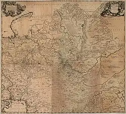 Nieuwe Lantkaarte van het Noorder en Ooster deel van Asia en Europa ... door Nicolaas Witsen. Anno 1687. отпечатанная в Амстердаме ок. 1690 г. на 6 листах.