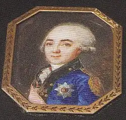 Миниатюра вмонтирована в табакерку, 1796 - 1797 гг.