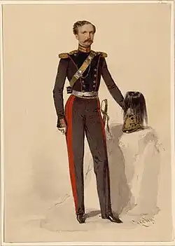 Николай Павлович Эйлер, штабс-капитан, ок. 1852 г., портрет работы М. Зичи