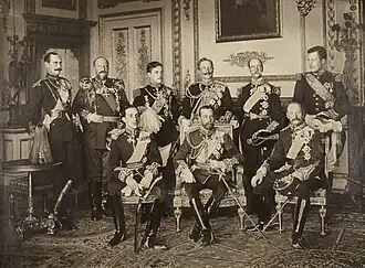 Nine Sovereigns at Windsor for the funeral of King Edward VII