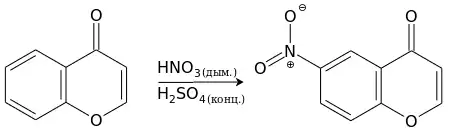 схема реакции нитрования хромона