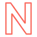 логотип Nitter - прозрачная буква N с красной обводкой