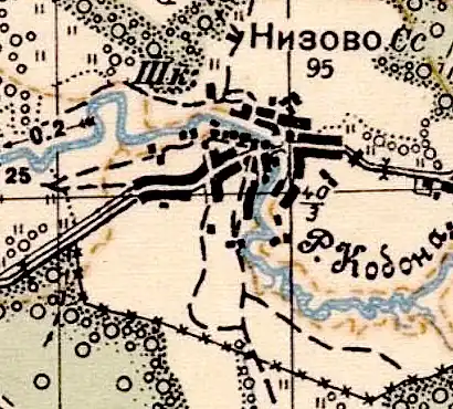 План деревни Низово. 1941 год