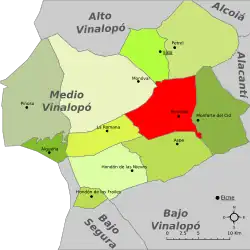 Расположение муниципалитета Новельда на карте провинции