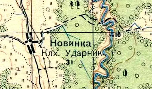 План деревни Новинка. 1937 год
