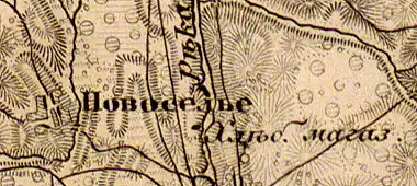 Деревня Новоселье на карте 1863 года