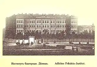 Здание института на дореволюционной открытке