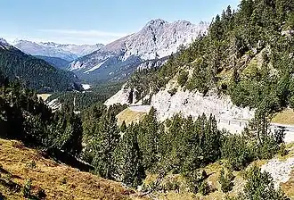 Вид с перевала Офен на Швейцарский национальный парк