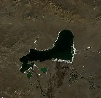 Спутниковый снимок озера Ойгон-Нуур (LandSat-5, 21.09.2011)