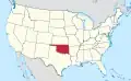 Оклахома на карте США