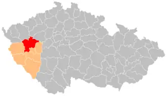 Район Пльзнь-север на карте