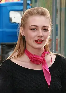 Оксана Акиньшина на съёмках фильма «Стиляги» (2008 год)