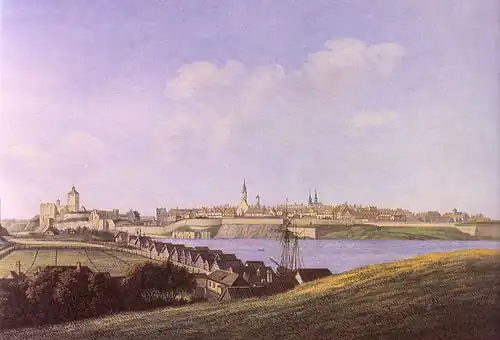Анонимный художник. Панорама Нарвы в середине XVIII века