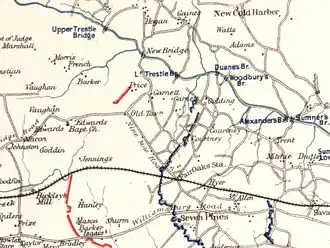 Район боевых действий сражения при Оак-Гроув