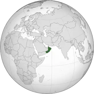 Оман на карте мира