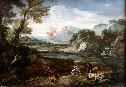 Избиение детей Ниобыхолст, масло 93.4 × 135 смангл. Галерея Далвич, Лондон