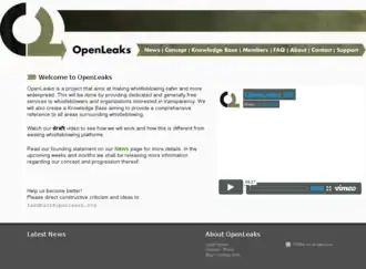 Главная страница OpenLeaks