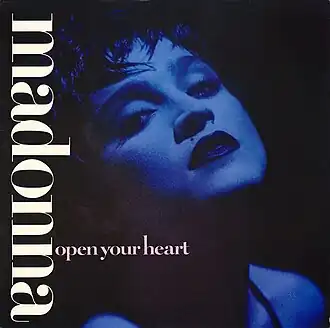 Обложка сингла Мадонны «Open Your Heart» (1986)