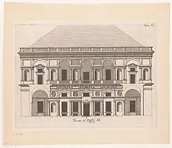 Вилла Гримальди-Саули в Генуе. Гравюра из издания П. П. Рубенса «Дворцы Генуи». 1622