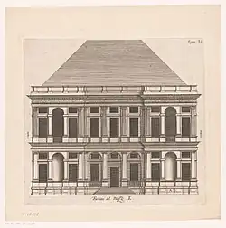 Вилла Тобиа Паллавичино в Генуе. Проект Г. Алесси и Дж. Б. Капорали. Гравюра из издания П. П. Рубенса «Дворцы Генуи». 1622