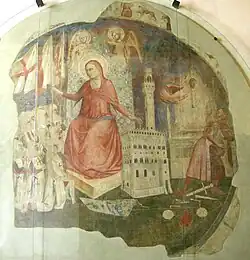 Изгнание герцога Афинского. 1343. Фреска. Фрагмент. Палаццо Веккьо, Флоренция