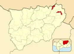 Расположение муниципалитета Орсера на карте провинции