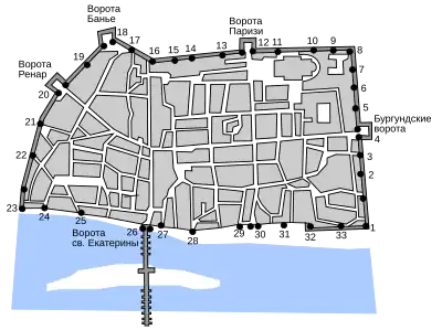 Схема фортификационных сооружений Орлеана