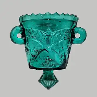 Лампадка прессованного стекла,  гута Телеханы