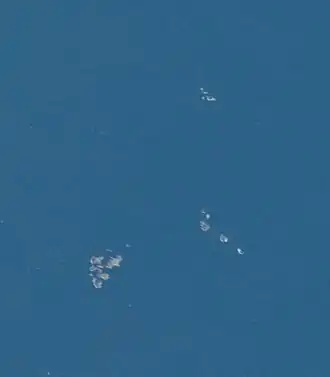 Острова Осколки. Фотография из космоса