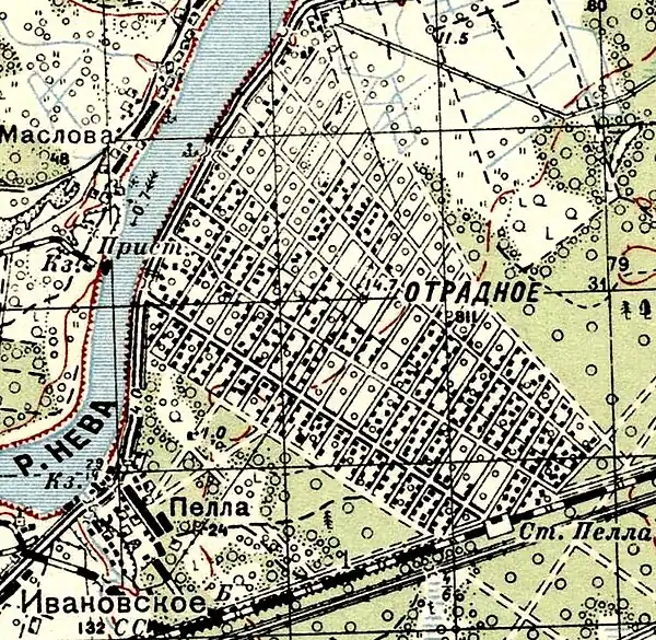 План посёлка Отрадное. 1941 год