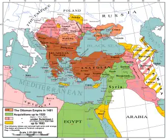  Территории, вошедшие в состав Османской империи при Сулеймане I