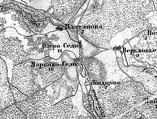 Деревня Марьино Село на карте 1917 года