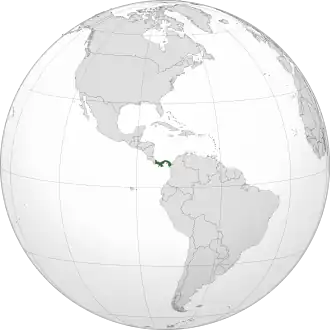 Панама на карте мира