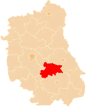 Красноставский повет на карте