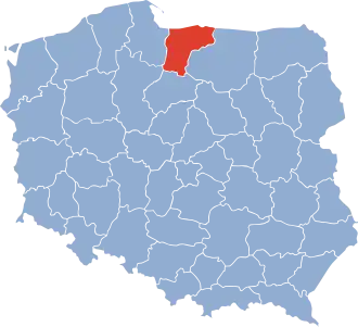 Эльблонгское воеводство на карте