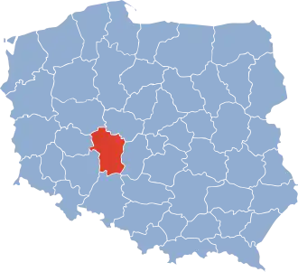 Калишское воеводство на карте