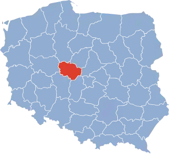 Конинское воеводство на карте