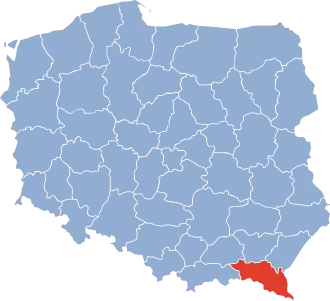 Кросненское воеводство на карте